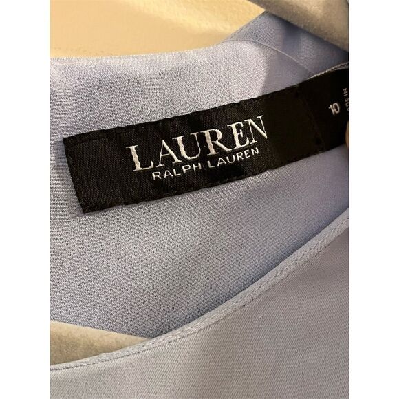 Lauren Ralph Lauren Dress Women's Size 10 Blue Midi Dress Casual Keyhole New - Picture 6 of 9